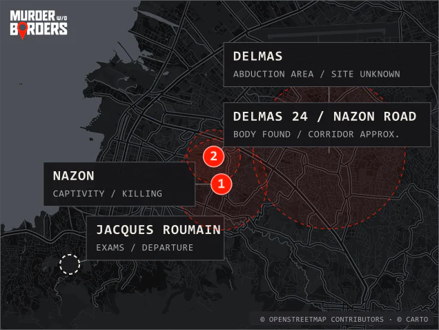 Case locations in Port-au-Prince for the Body in the Metal Drum episode